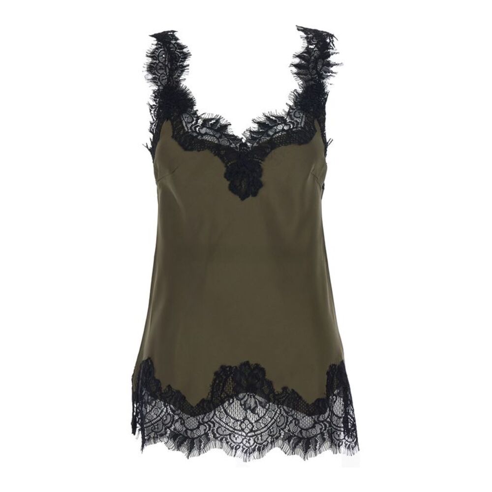 Gold Hawk Women Top 'Megan Bias Camie' Green With Thin Silk Straps For Women